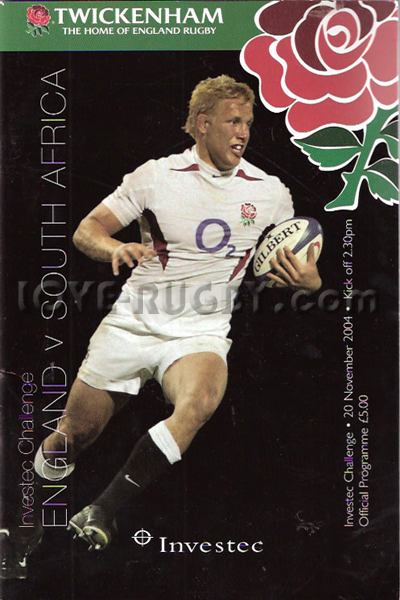 2004 England v South Africa  Rugby Programme